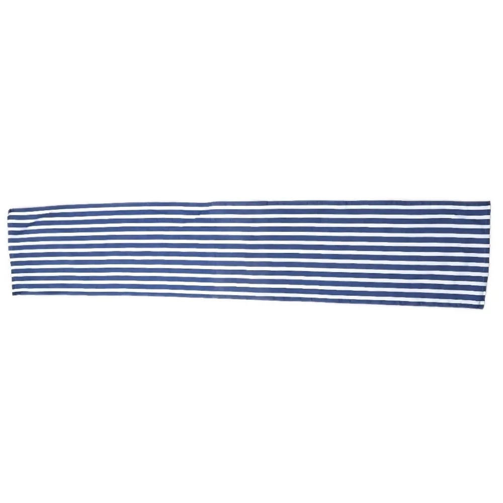 Pier 1 Blue & White Cabana Stripe Cotton Table Runner 72” Coastal NWOT